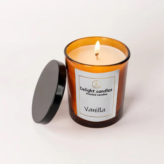 Vanilla Scented Candle Glass Jar